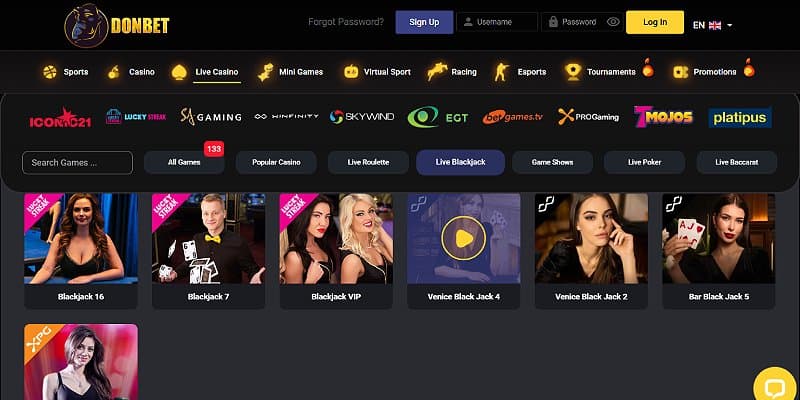 Donbet Casino UK - Blackjack